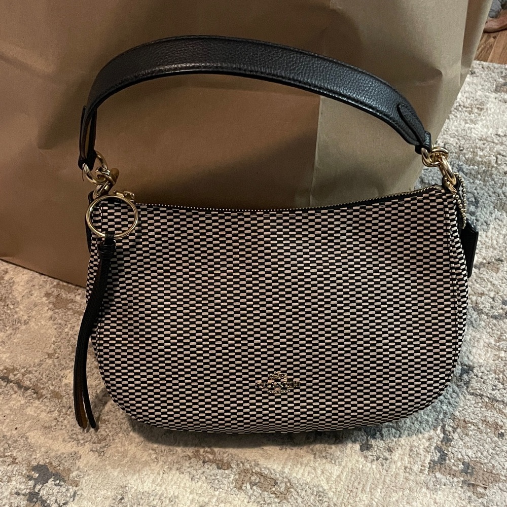 Coach Monochrome Checkered Shoulder Bag